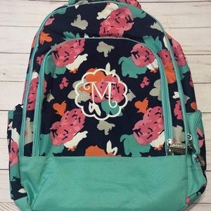 Monogrammed back pack with matching lunch box!